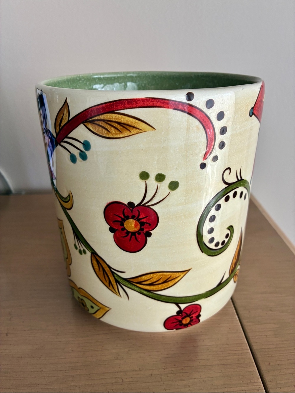 Hand Painted Pier 1 Imports Earthenware Carynthum Pot - Picture 6 of 6